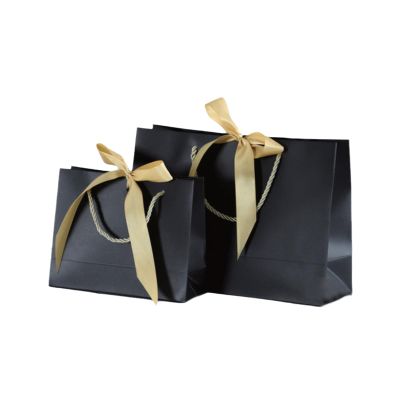 10pcs Paper Bag for Gift with Ribbon Shopping Clothing Store Craft Paper Bag Shipping Package