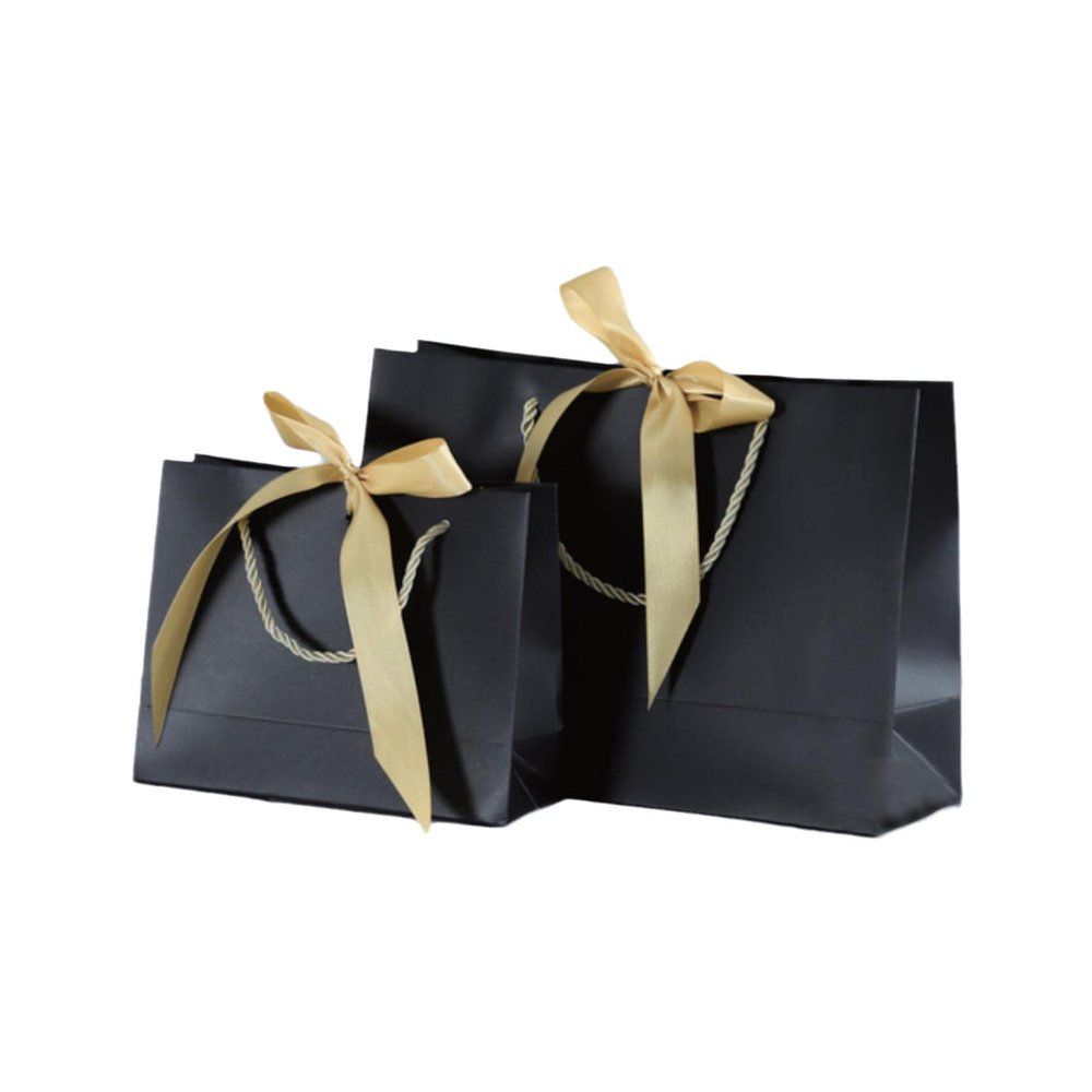 10pcs Paper Bag for Gift with Ribbon Shopping Clothing Store Craft Paper Bag Shipping Package