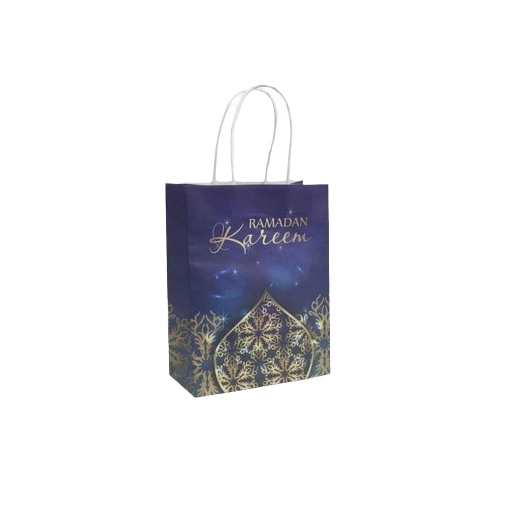 10/20/50pcs Muslim Eid Mubarak Golden Tote Bags Commemorative Gift Packaging Ramadan Kraft Paper Bag Party Supplies Gift Bag