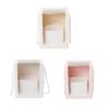 3pcs Flower Gift Paper Boxes Clear Window Transparant Square Shape Portable Gift Packing Boxes Flower Packing Boxes Flower Bags view 1