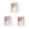 3pcs Flower Gift Paper Boxes Clear Window Transparant Square Shape Portable Gift Packing Boxes Flower Packing Boxes Flower Bags view 2