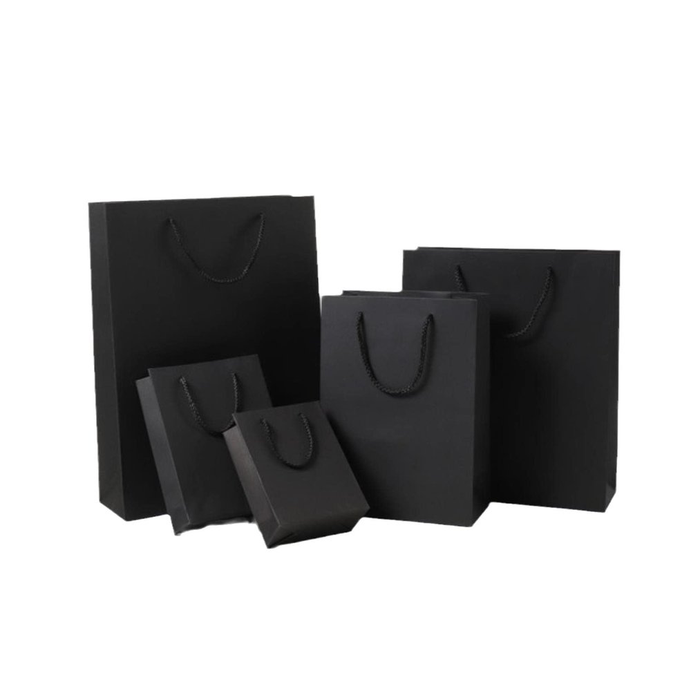 10pcs Paper Bag for Gift with Ribbon Shopping Clothing Store Craft Paper Bag Shipping Package