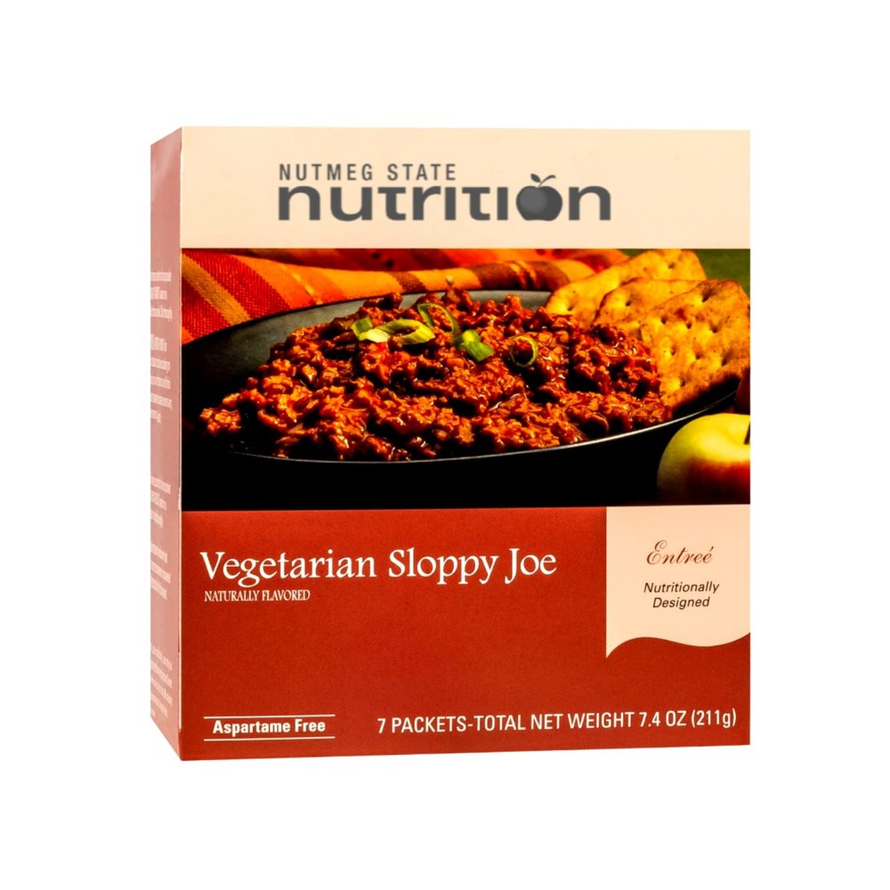 Nutmeg State Nutrition High Protein Vegetarian Sloppy Joe Mix, Low Calorie, Low Carb, Bariatric Diet Friendly, Ideal Protein Compatible, Gluten Free, 7 Servings Per Box (Vegetarian Sloppy Joe)