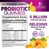 Probiotics for Digestive Health Gummies 5 Billion CFU - 6 Unique Strains for Daily Immune Support & Gut Health, Constipation, Gas & Bloating - Best Probiotic Supplement for Women & Men - 120 Gummies view 2