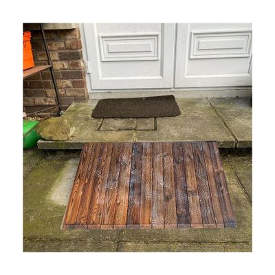 BBZY Wooden Entry Ramp Portable Antiskid Wheelchair Ramp Lightweight Mobility Threshold Ramp 440lbs Capacity for Handicapped Eldery