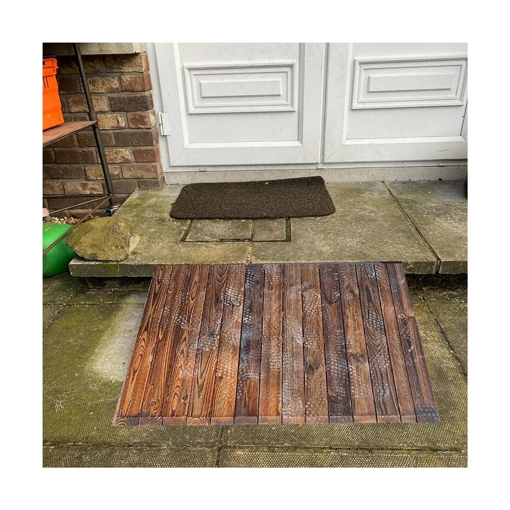 BBZY Wooden Entry Ramp Portable Antiskid Wheelchair Ramp Lightweight Mobility Threshold Ramp 440lbs Capacity for Handicapped Eldery