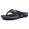 DSLED Massage Flip Flops for Men & Women, with Arch Support Summer Breathable Beach Shoes, Acupressure Sandals Massage Slippers, Relief Plantar Fasciitis Heel Arch Arthritis Pain, Black, 45 view 1