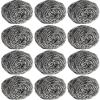 12Pcs Steel Wool Scrubber Pads for Cleaning Dishes, Pans, Pots, Ovens, Grills, Sinks - Stainless Steel Scrubbers for Kitchen, 12 Pack view 1