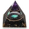 12 Zodiac Orgone Crystal Pyramid, Natural Amethyst with Obsidian,Healing Crystals Pyramid for Protection Chakra, Unique Constellation Pyramid for Positive Energy, Healing Money Health(Virgo) view 1