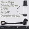 10pcs Black Caps Drinking Straw CAPS for 3/8" Diameter Straws view 3