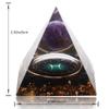 12 Zodiac Orgone Crystal Pyramid, Natural Amethyst with Obsidian,Healing Crystals Pyramid for Protection Chakra, Unique Constellation Pyramid for Positive Energy, Healing Money Health(Pisces) view 2