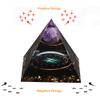 12 Zodiac Orgone Crystal Pyramid, Natural Amethyst with Obsidian,Healing Crystals Pyramid for Protection Chakra, Unique Constellation Pyramid for Positive Energy, Healing Money Health(Pisces) view 3