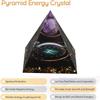 12 Zodiac Orgone Crystal Pyramid, Natural Amethyst with Obsidian,Healing Crystals Pyramid for Protection Chakra, Unique Constellation Pyramid for Positive Energy, Healing Money Health(Pisces) view 4