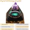 12 Zodiac Orgone Crystal Pyramid, Natural Amethyst with Obsidian,Healing Crystals Pyramid for Protection Chakra, Unique Constellation Pyramid for Positive Energy, Healing Money Health(Leo) view 3