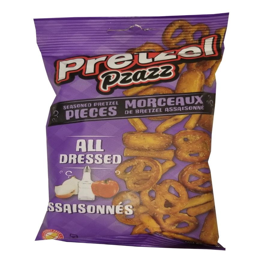 Pretzel Pzazz Seasoned Pretzel Pieces, All Dressed, 56g/2 oz., {Imported from Canada}