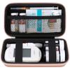 Elonbo Diabetic Supplies Travel Case, Diabetic Supply Organizer Bag, Glucose Meter Storage Case, Insulin Pen Carrying Case for Glucose Monitor, Blood Sugar Test Strips, Lancets, Syringe, Rose Gold view 1