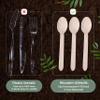 PURPLECLAY Disposable Wooden Spoons for Eating  300 Pack Wooden Disposable Spoon, FSC Certified Wood Compostable Spoons, Biodegradable Wood Cutlery, Plastic-Free Utensils for Parties, Catering view 3
