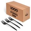 1000 Plastic Forks Black Medium Weight | Plastic Cutlery Disposable Forks Utensils | Bulk Durable Plasticware Cutlery | Great For Celebrations, Parties, Travels, Events, And Everyday Use view 1