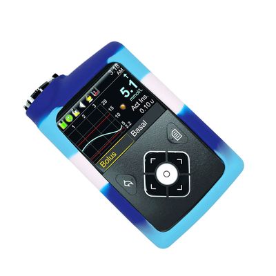 usastar-SNK Mixed Color Premium Silicone Soft Case for Medtronic Minimed Insulin Pump 630G/ 640G/ 670G/770G/780G (Blue/Navy/White)