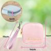 Adorable Pink Peri - Reusable Sanitary Napkin Pads Storage Bag Portable for Women Girls | Soft Touch Velvet with Matching Open Clip Lanyard | Reusable | Zero Waste Period (Pink Velvet) view 4