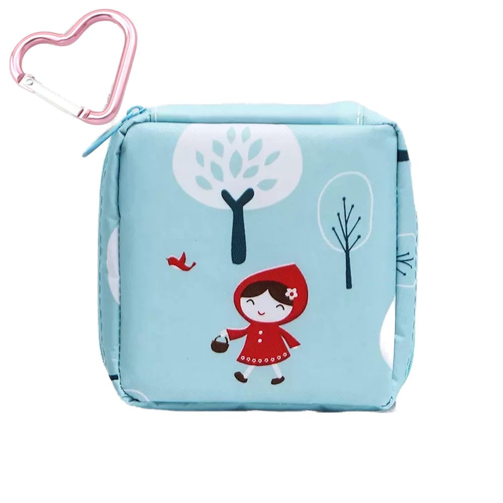 Adorable Pink Peri - Reusable Sanitary Napkin Pads Storage Bag Portable for Women Girls | Made of Nylon Water Resistance Reusable | Zero Waste Period (Girl)