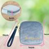 Adorable Pink Peri - Reusable Sanitary Napkin Pads Storage Bag Portable for Women Girls | Soft Touch Velvet with Matching Open Clip Lanyard | Reusable | Zero Waste Period (Blue Velvet) view 4