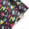 Geometric Style Retro Gift Wrap Premium Thick Wrapping Paper 80s 90s TV Theme Birthday Party Decoration (12 foot x 30 inch roll) Black view 2