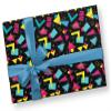 Geometric Style Retro Gift Wrap Premium Thick Wrapping Paper 80s 90s TV Theme Birthday Party Decoration (12 foot x 30 inch roll) Black view 4