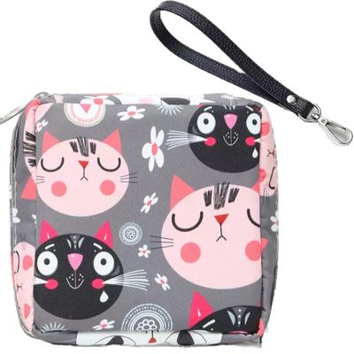 Adorable Pink Peri - Reusable Sanitary Napkin Pads Storage Bag Portable for Women Girls | Made of Nylon + Water Resistance + Reusable | Zero Waste Period (Cat 1)