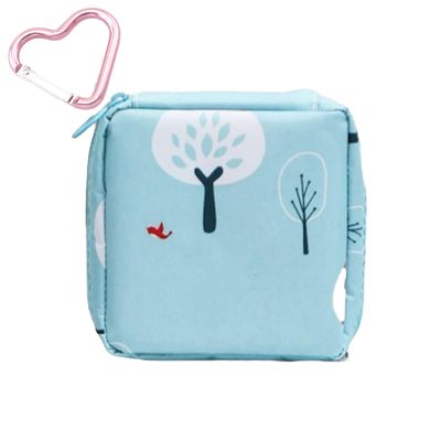 Adorable Pink Peri - Reusable Sanitary Napkin Pads Storage Bag Portable for Women Girls | Made of Nylon Water Resistance | Reusable | Zero Waste Period (Tree)
