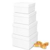 Bengnkes White Gift Box Small Gift Boxes with Lids for Presents 4 Packs Square Luxury Nesting Gift Boxes with 17ft Ribbon for Birthday Bridesmaid Wedding Christmas Proposal view 1