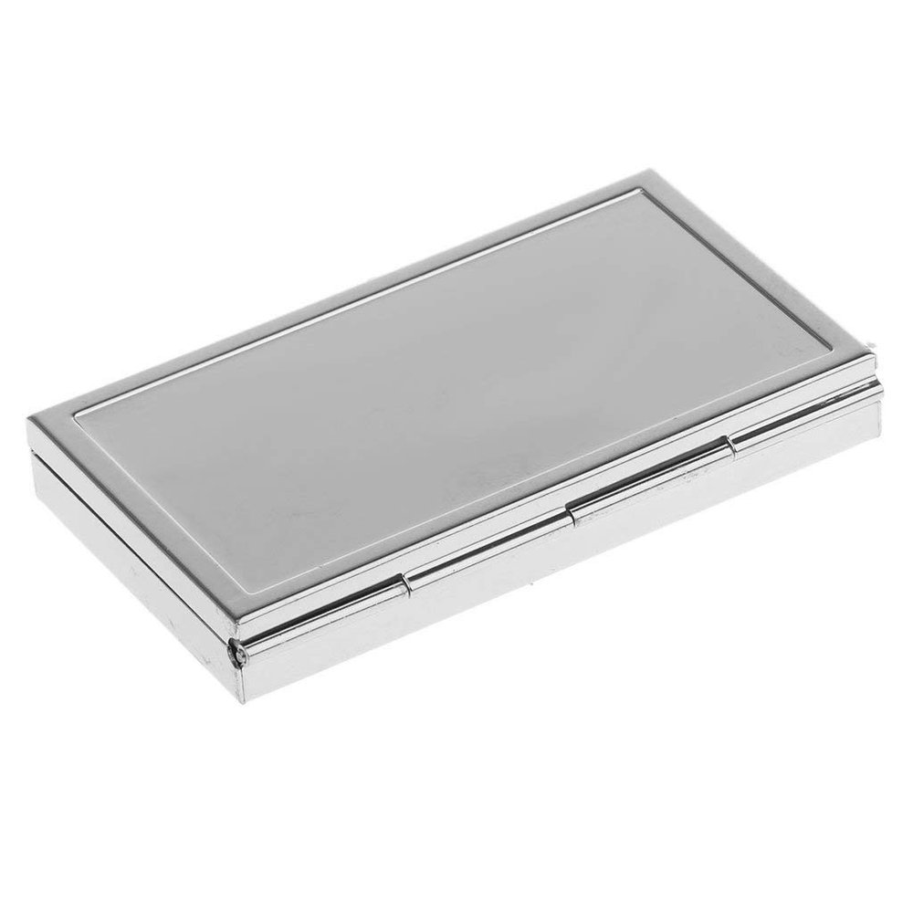 Abledance Travel Metal Pill Box Medicine Organizer Container Tray Box Case Storage 3 Slot, Silver, 60.0 grams, 2.1164 Ounce (167475)