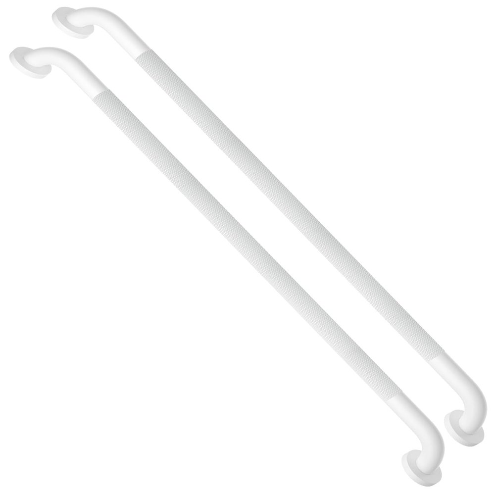 2 Pack 36 Inch Anti Slip Shower Grab Bar Oil Rubbed White 1.25" Diameter,Munzong Bathroom Grab Bar, Knurled Bathroom Balance Bar,Safety Hand Rail Support Handicap Elderly Senior Assist Bath Handle
