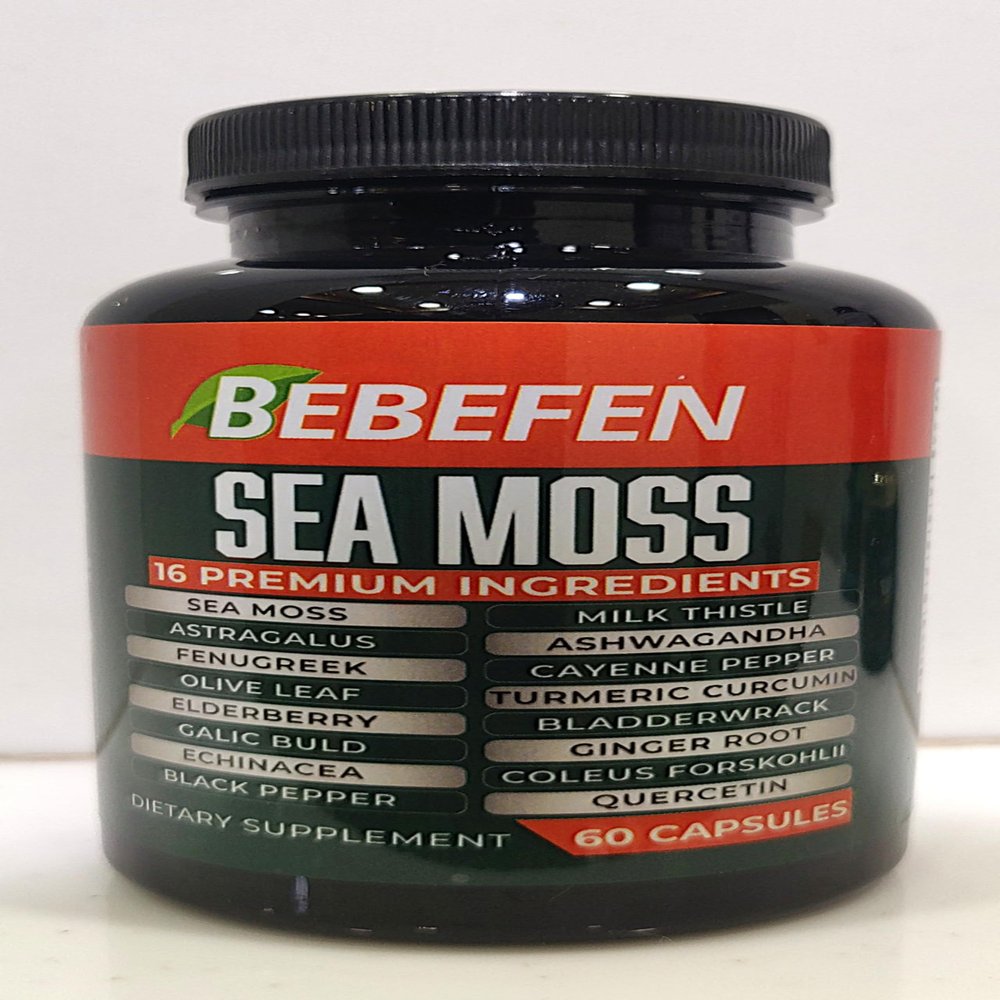 BEBEFEN (2 Packs) Sea Moss Capsules with Ashwagandha, Fenugreek, Bladderwrack and More - Body Management