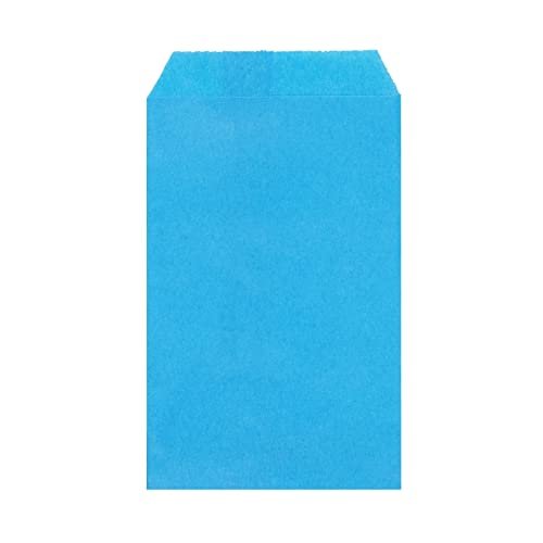 Quotidian Sky Blue Flat Large Greaseproof Paper Sandwich Bags 6 3/4" x 8'' (17 x 20.3cm) Pack of 100 - Party Favors Cookies Candy Popcorn Bakery