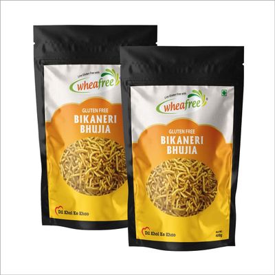 metrey Gluten Free Bikaneri Bhujia Combo (Pack of 2 x 400g each) | Delicious, Ready to Eat Snacks | Indian Tasty Crispy and Crunchy Namkeen | Tangy and Spicy Taste for everyone