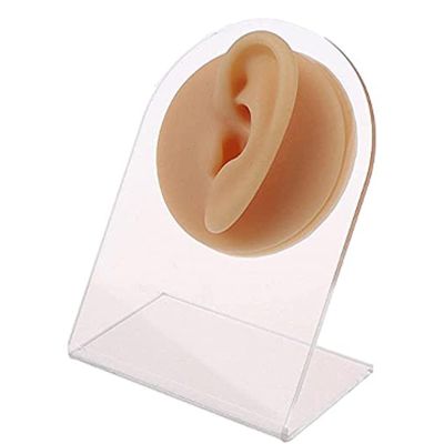 1 Pc Silicone Ear Model Reused Ear Displays Mould Used for Acupuncture Practice Training, Earrings, Headset Display Props(Color:Right Ear)