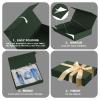 Gift Box with Lids, 11.5 x 8.5 x 2.3 In Magnetic Closure Collapsible Gift Boxes for wraps gifts of T-Shirts, Gloves, Scarves, Candy, Baby Clothes, Jewelry, Books, Comes with a Ribbon(Forest green) view 4