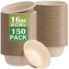 150 Pack Compostable Paper Bowls,16oz Heavy-Duty Disposable Paper Bowls,Natural Wheatstraw Fiber Compostable Bowls,Eco-friendly Disposable Soup Bowls Leakproof & Microwave Safe for Hot or Cold Use view 1
