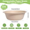 150 Pack Compostable Paper Bowls,16oz Heavy-Duty Disposable Paper Bowls,Natural Wheatstraw Fiber Compostable Bowls,Eco-friendly Disposable Soup Bowls Leakproof & Microwave Safe for Hot or Cold Use view 2
