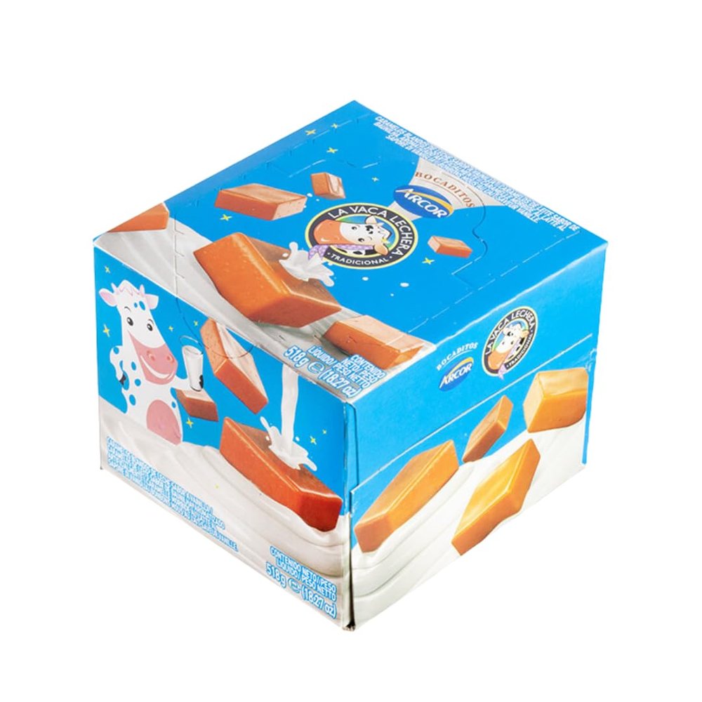 La Vaca Lechera Tradicional Caramelos Blandos Dulce de Leche Flavored Soft Candies Classic Argentinian Bites Retro Candies, 520 g / 1.14 lb