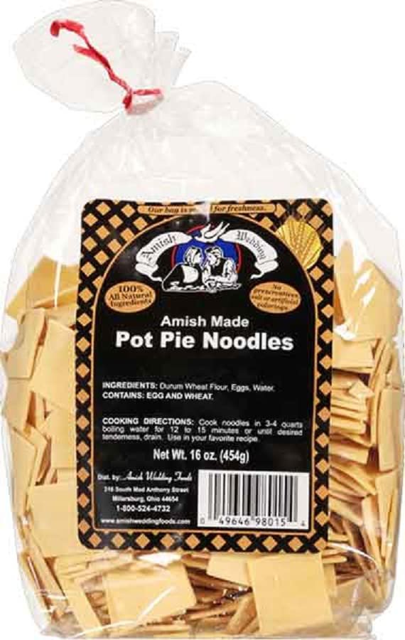 Amish Wedding Foods Amish Made Pot Pie Noodles, 16 oz. Bags (3)