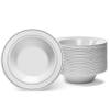 Silver Rimmed White Bowls - 5 ounce - 50 Count - Hard Plastic - Disposable or Reusable - Dessert - Salad - Cereal - Pasta Bowls - Ideal for Weddings, Parties, Gatherings, Events &More! view 1