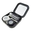 HAHIYO Contact Lens Case Box Holder Kit with Mirror Durable Leakproof Light Convenient Left/Right Eyes Contact Lens Container Soak Storage Kit with Tweezer Remover Tool Solution Bottle, Black 2 Pack view 1