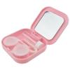 HAHIYO Contact Lens Case Box Holder Kit with Mirror Durable Leakproof Light Convenient Left/Right Eyes Contact Lens Container Soak Storage Kit with Tweezer Remover Tool Solution Bottle, Pink 2 Pack view 1