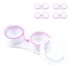 HAHIYO Contact Lens Case Box Holder Diameter 25mm Durable Leakproof Light Convenient Left/Right Eyes Contact Lens Container Soak Storage Kit For Storing Small items Travel Acrylic Clear Pink 5 Pack view 1