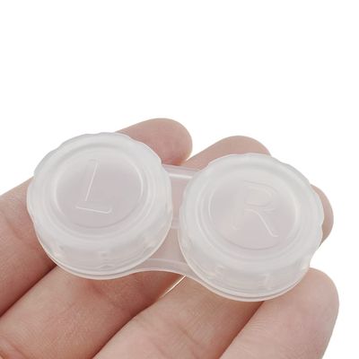 HAHIYO Contact Lens Case Box Holder Diameter 24mm Durable Leakproof Light Convenient Left/Right Eyes Contact Lens Container Soak Storage Kit For Storing Small items Travel Clear 5 Pack