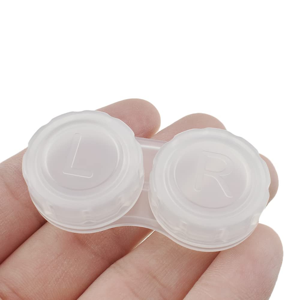 HAHIYO Contact Lens Case Box Holder Diameter 24mm Durable Leakproof Light Convenient Left/Right Eyes Contact Lens Container Soak Storage Kit For Storing Small items Travel Clear 5 Pack