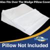 Bed Wedge Pillow Case Cover for Sleepnitez 8" Wedge Pillow, White Loose Fitting 100% Egyptian Cotton Pillowcase. Zip Closure for Easy Removal. view 3