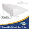Bed Wedge Pillow Case Cover for Sleepnitez 8" Wedge Pillow, White Loose Fitting 100% Egyptian Cotton Pillowcase. Zip Closure for Easy Removal. view 4